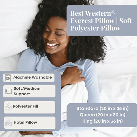 This Keeco Everest Pillow features a soft hypoallergenic fabric for ultimate comfort.