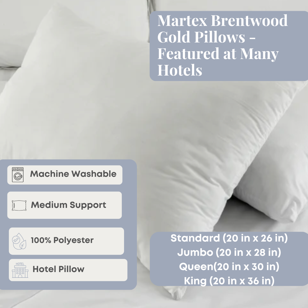 Martex Brentwood Gold Label Ultra Soft Jumbo Queen Pillows (2 Pack