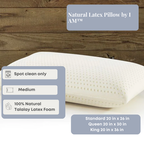 Elevate your sleep experience with a hypoallergenic Natural Latex Pillow by I AM™.