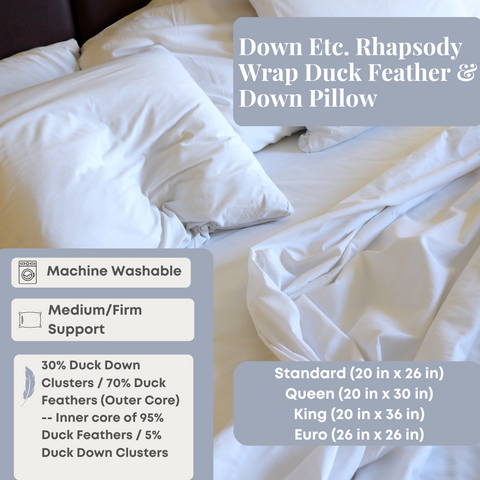 Down Etc. Rhapsody Wrap Duck Feather & Down Pillow - Featured at Many Pendry<sup>®</sup> Hotels