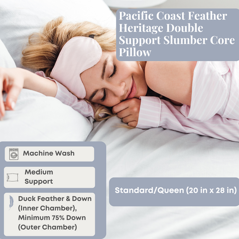 Pacific Coast Feather Heritage Double Support Slumber Core Pillow | Organic Cotton Cover