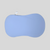 A light blue Luxury Super Cooling Body Pillow Cover by The Clutcher Pillow, bean-shaped with curved edges and a white fabric loop on the top left corner, is shown against a plain gray background.