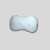 A white, peanut-shaped Ergonomic & Adjustable Body Pillow for Side Sleepers by The Clutcher Pillow, made of memory foam and featuring the brand logo in gray, rests on a plain light gray background with a soft leftward shadow.