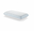 The Malouf HyperChill™ Technology Gel Memory Foam Pillow + Reversible Cooling Cover features a rectangular shape with a plain white cover adorned with a pattern of small blue dots. It is trimmed with a light blue border, and the slightly elevated surface indicates the presence of HyperChill™ Gel Memory Foam inside.