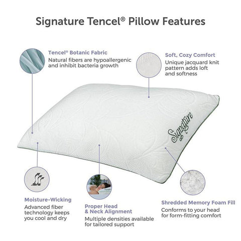 Neck Support Memory Foam Pillow - White, Knit, Tencel Lyocell | The Company Store