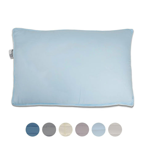 A blue Pillowtex Dream in Color Pillow with a colorful design on it.