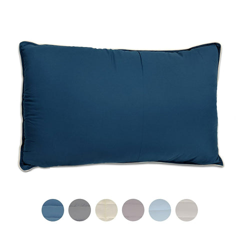 A Pillowtex Dream in Color blue pillow with a variety of hues.