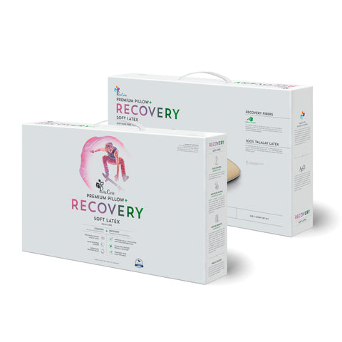 A package with a PureCare Recovery Latex Pillow and a box of cooling relief for recovery.