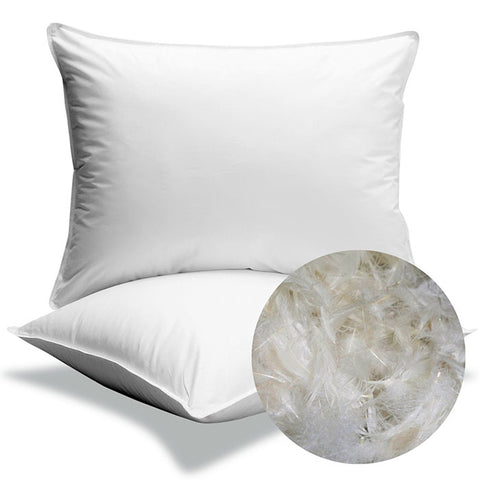 A Cloud Nine Comforts 90/10 White Goose Feather & Down Pillow, perfect for a Cloud Nine Comforts experience.