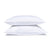 Two white Pillowtex hotel pillows on a white background.