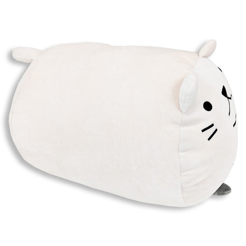 Pickles The Cat Huggable Squishy Plush Stuffed Animal Pillow For Adults And Kids Roll Cylindrical White Cream Fun Gift