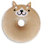 A Memory Foam Donut Dog Themed Pillow with Edith The Dog on it, perfect for pain relief by Pillowtex.