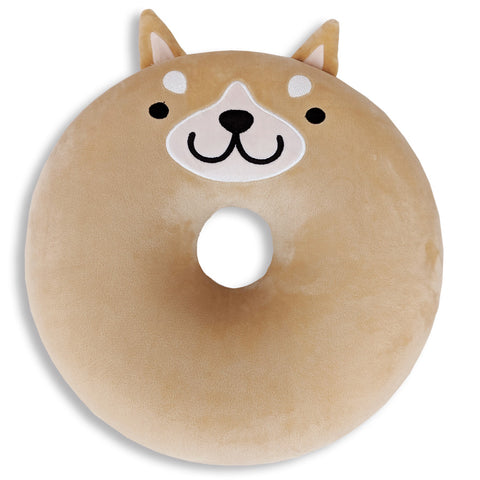 Edith The Dog Memory Foam Squishy Plush Donut Pillow With Ears Brown Beige Fun Gift Tailbone Pain Relieve Cushion For Office And School