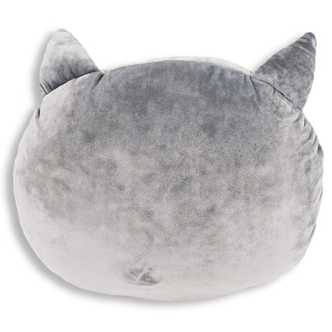 A Squishy Cat Face Pillow with Floppy Ears, Cornelius The Cat, on a white background, perfect for children's gifts by Pillowtex.