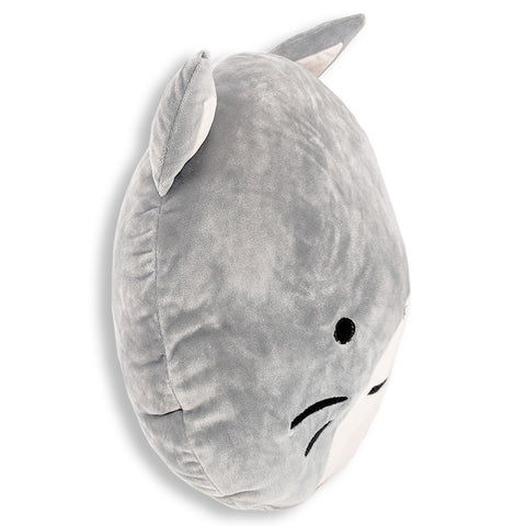 This adorable Squishy Cat Face Pillow with Floppy Ears | Cornelius The Cat on a white background would make the perfect gift for children.