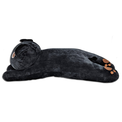 A high-quality construction Spot The Dog Snuggle Pillow with Paws and Tail lying down on a white background, perfect for children's gifts. Brand name: Pillowtex