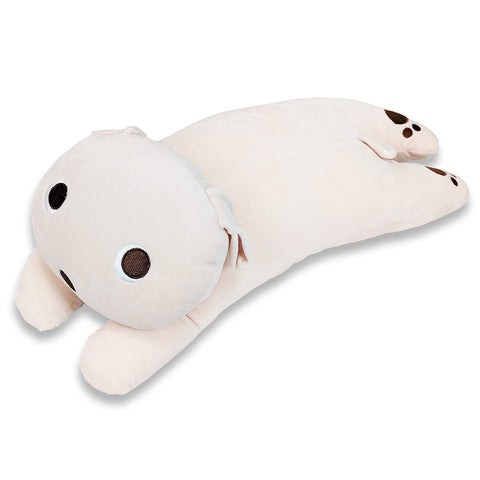 This white Snuggle Pillow with Paws and Tail | Spot The Dog is perfect as a children's gift, incentivizing sleep as it lays on a white surface.
