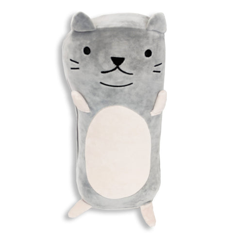 A high-quality Marshmallow The Cat memory foam cat-shaped pillow on a white background, perfect for children's gifts.