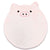 A pink Round Memory Foam Pig Themed Pillow with a cute pig face, perfect for children's gifts.