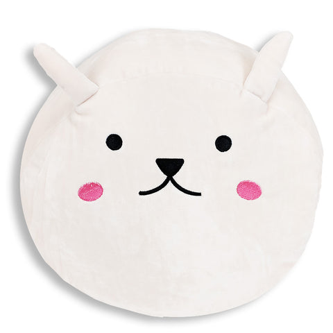 A Squishy Bunny Face Pillow with Floppy Ears, perfect for children's gifts, made by Pillowtex.