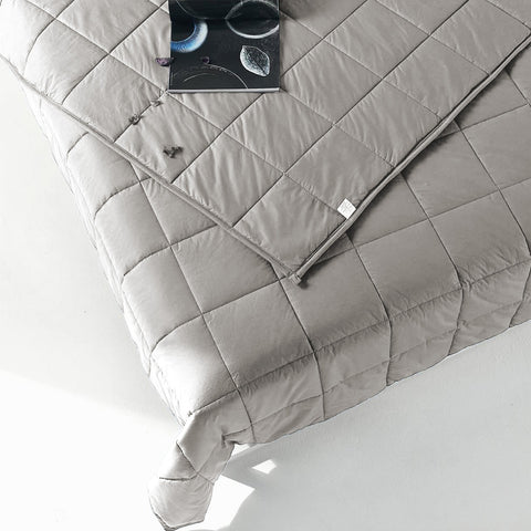 A Pillowtex weighted blanket with a book on it, featuring cotton material.
