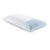 A blue and white Malouf Zoned Gel Talalay Latex Pillow on a white background.