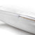 A white Malouf pillow with a zipper, made of Malouf Zoned Natural Talalay™ latex for zoned comfort.