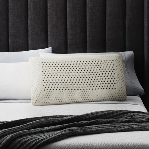 Malouf Zoned Natural Talalay Latex Pillow with Zoned comfort that cradles the head with a variety of holes that help reduce sleeping pains