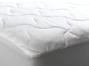 An image of a Carpenter Co. Slumberfresh Mattress Pad with a white cover, featuring a quilted mattress pad for added comfort.