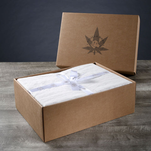 A brown box with Delilah Home Hemp Duvet Cover.