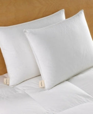 Two luxurious Down Etc. Rhapsody Wrap Down/Feather Pillows featured at Many Hyatt® Hotels on top of a bed.