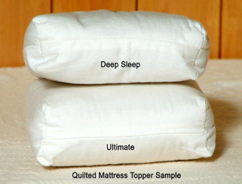 Sample of Holy Lamb Organics Natural Quilted Topper - Ultimate Topper Thickness for deep sleep.