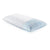 A supportive Malouf Gel Talalay Latex Pillow with a blue and white design on a white background.