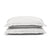 Two fluffy white pillows with PureCare Pillow Sham Set | Soft Touch Bamboo pillow shams stacked on top of each other isolated on a white background, symbolizing comfort and restfulness.