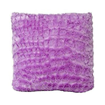 A purple Pillowtex Plush 18'x18' Plush Throw Covers pillow with a crocodile pattern.