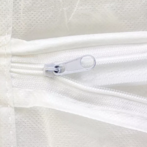 A close up of a zipper on a white piece of clothing, Permafresh Bed Protector Set | Antimicrobial, hypoallergenic and bed bug proof.