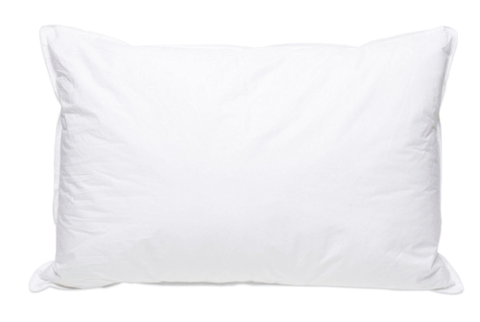 A white Pillow Factory Dura Flo Cluster Fill Pillow | Soft on a white background for a comfortable sleep.