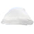 A white, fluffy Carpenter Wamsutta Dream Zone Synthetic Down Side Sleeper Pillow on a pure white background, showcasing a subtle logo embossed on the 750 thread count cotton pillowcase fabric for a touch of elegance.